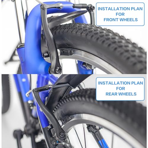 TUZHE Fahrrad Bremsen Set V-Brake Universal Fahrradbremsen-Set Vordere und Hintere MTB Bremse, Bremsseile und Bremshebel Kit für Mountainbikes und Rennräder (schwarz) (2 Paar Fahrrad Bremsen Set)