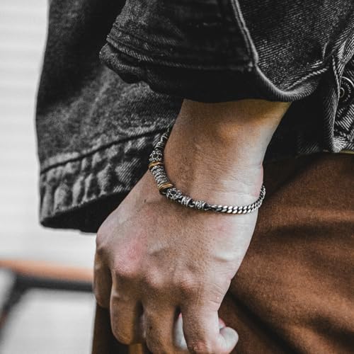 COPPERTIST.WU Taiji Rotatable Bracelet 925 Sterling Silver 6MM Width Link Chain Bracelets Bangles for Women Men3