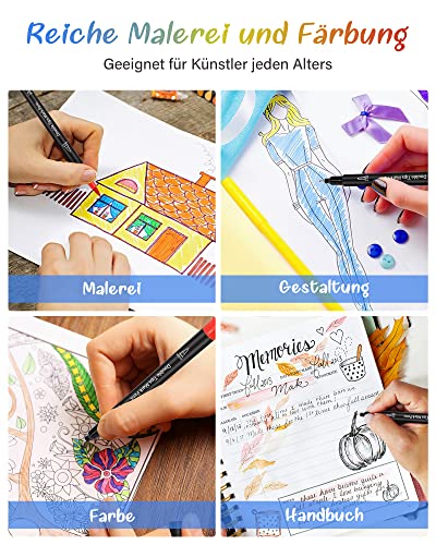 IaHOME Set di pennarelli a doppia fibra, 60