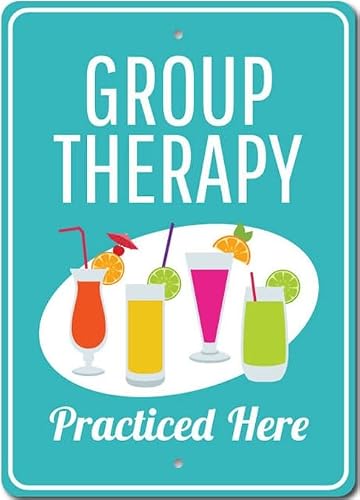 Group Therapy Sign, Funny Therapy, Social Drinker Metal Decor Sign