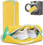 Shoe Washing Bag for Washing Machine – Sneaker & Sports Shoes Safe Cleaning Bag with Hidden Zipper, 360° Microfiber Protection, Reusable Laundry