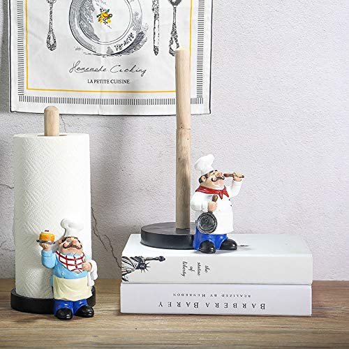 Kitchen Chef Decor Paper Towel Holder, Resin Crafts Display for Kitchen Cafe Western Restaurant Cake Shop Dessert Shop.