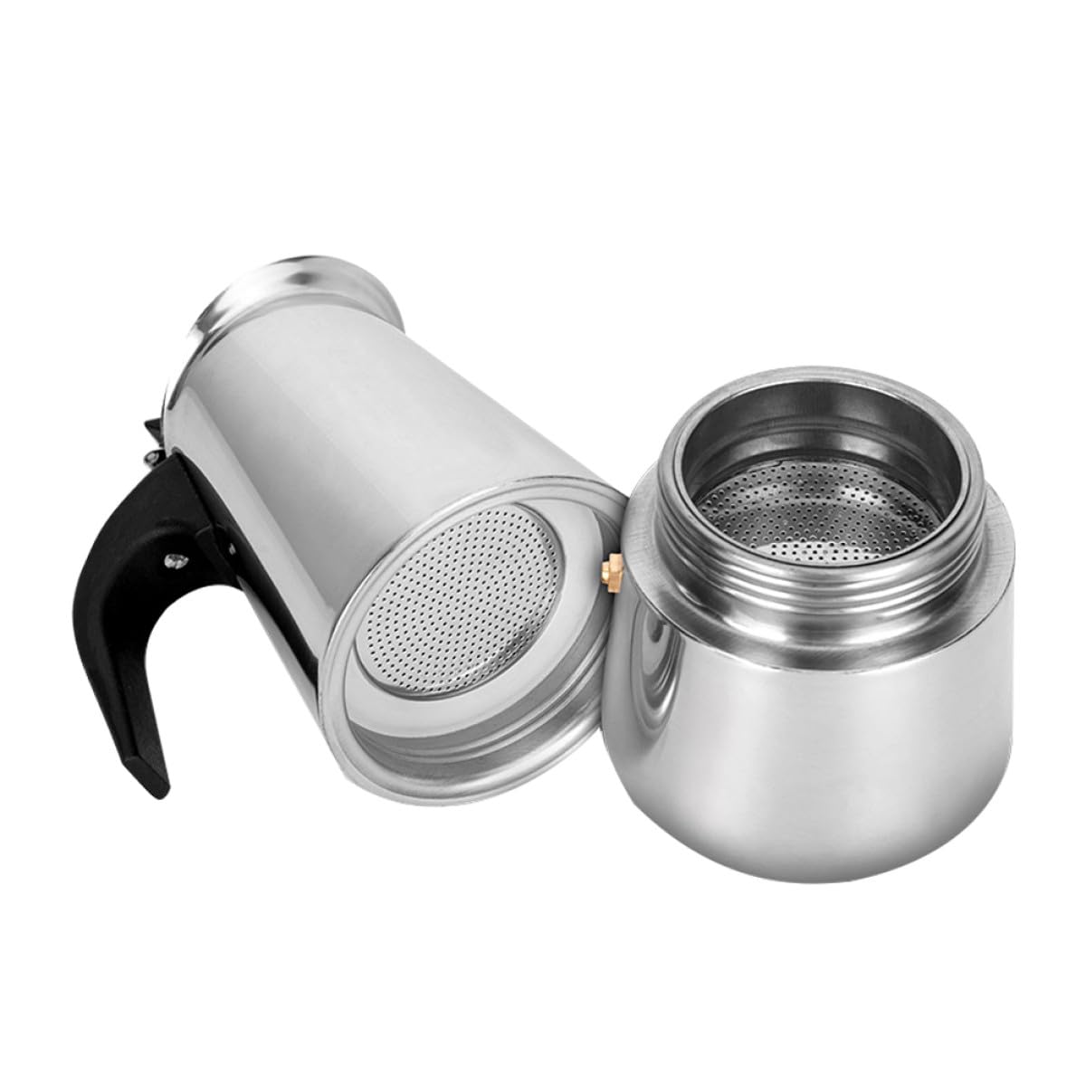 Stainless Steel Espresso Coffee Maker Pot 300ML Portable Stove-Top Coffee Brewer for Induction and Gas Stovetops Home Kitchen