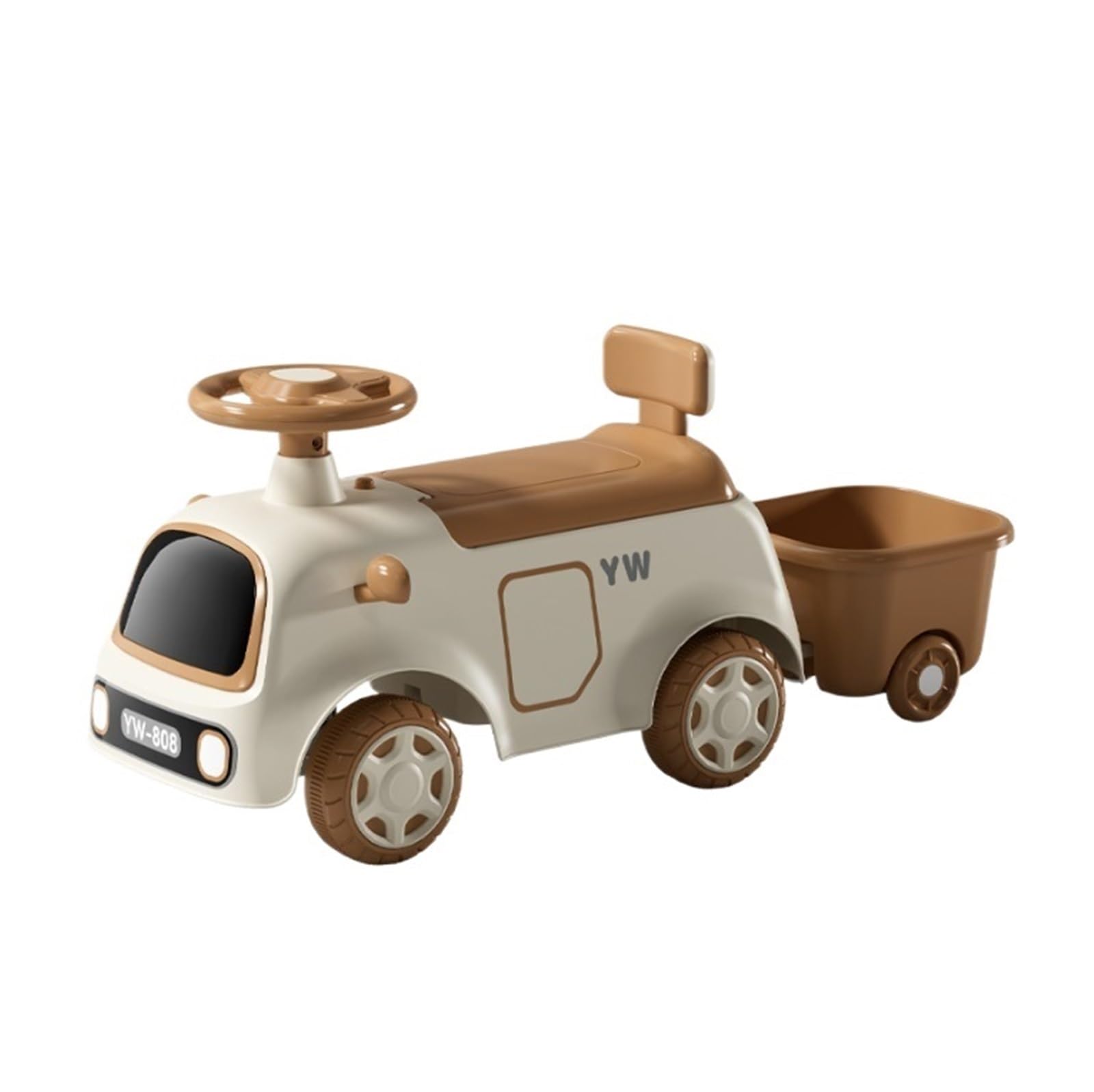 SDGBCXD Swing Car, Wiggle Car Classic Kids Ride On with Under Seat Storage and Rear Dou, Indoor Outdoor Riding Toys Swing Card(Brown)