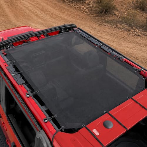 Mabett Full Length Sunshade for Ford Bronco Accessories 2021-2026 4-Door Black Mesh Sun Shade Bikini Cover Bimini Top Compatible with Hard/Soft Top