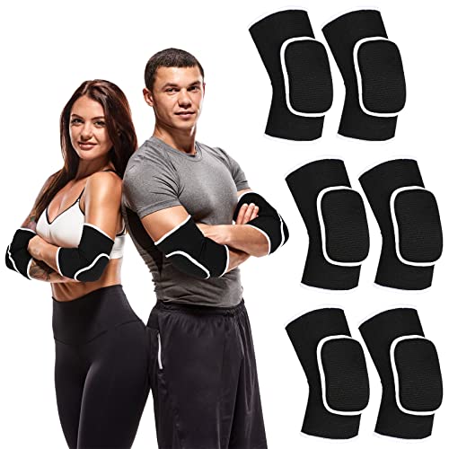 3 Pairs Breathable Elbow Brace Protective Compression Elbow Pads Elbow Protectors Sponge Elbow Support Elbow Wraps for Men Women Teen Girls Boys Volleyball Basketball Tennis Football Biking Skating