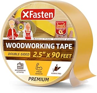 XFasten Double Sided Woodworking Tape w/Yellow Backing 2.5 Inches x 30 Yards