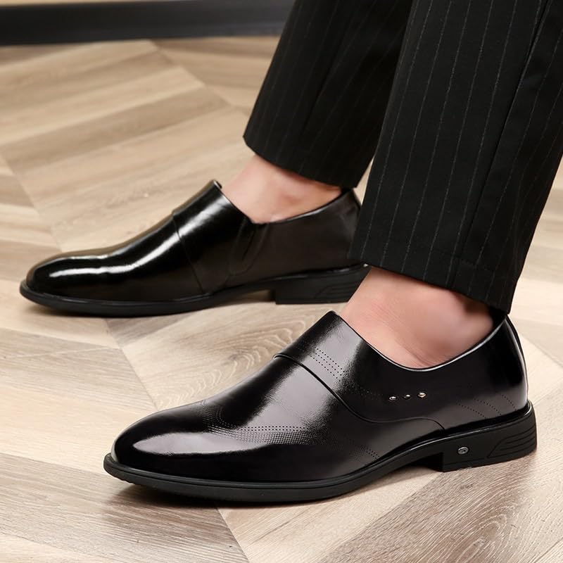 Dress Shoes for Men's Wedding Casual Slip-on Prom Wedding Tuxedo Anti-Slip Non Slip Shoe Faux Leather Plain Toe2
