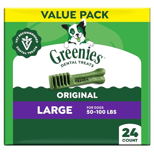 Greenies Veterinarian-Recommended Natural Dental Dog Treats, Large Size, Original Flavor, 36 oz. Pack, 24 Count