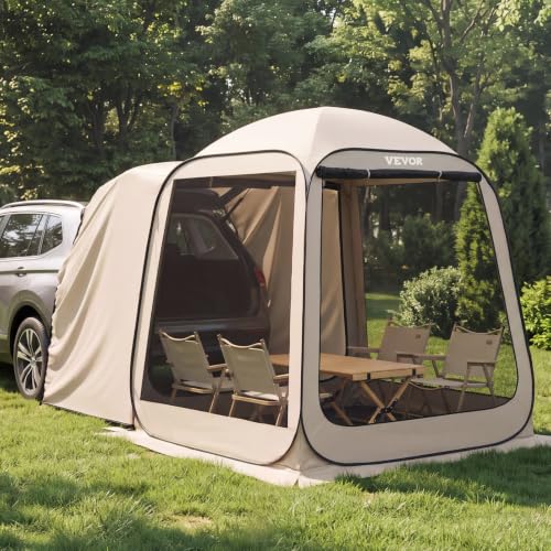 VEVOR SUV Tailgate Tent, 6 x 6 ft Pop-Up Screen House Canopy for...