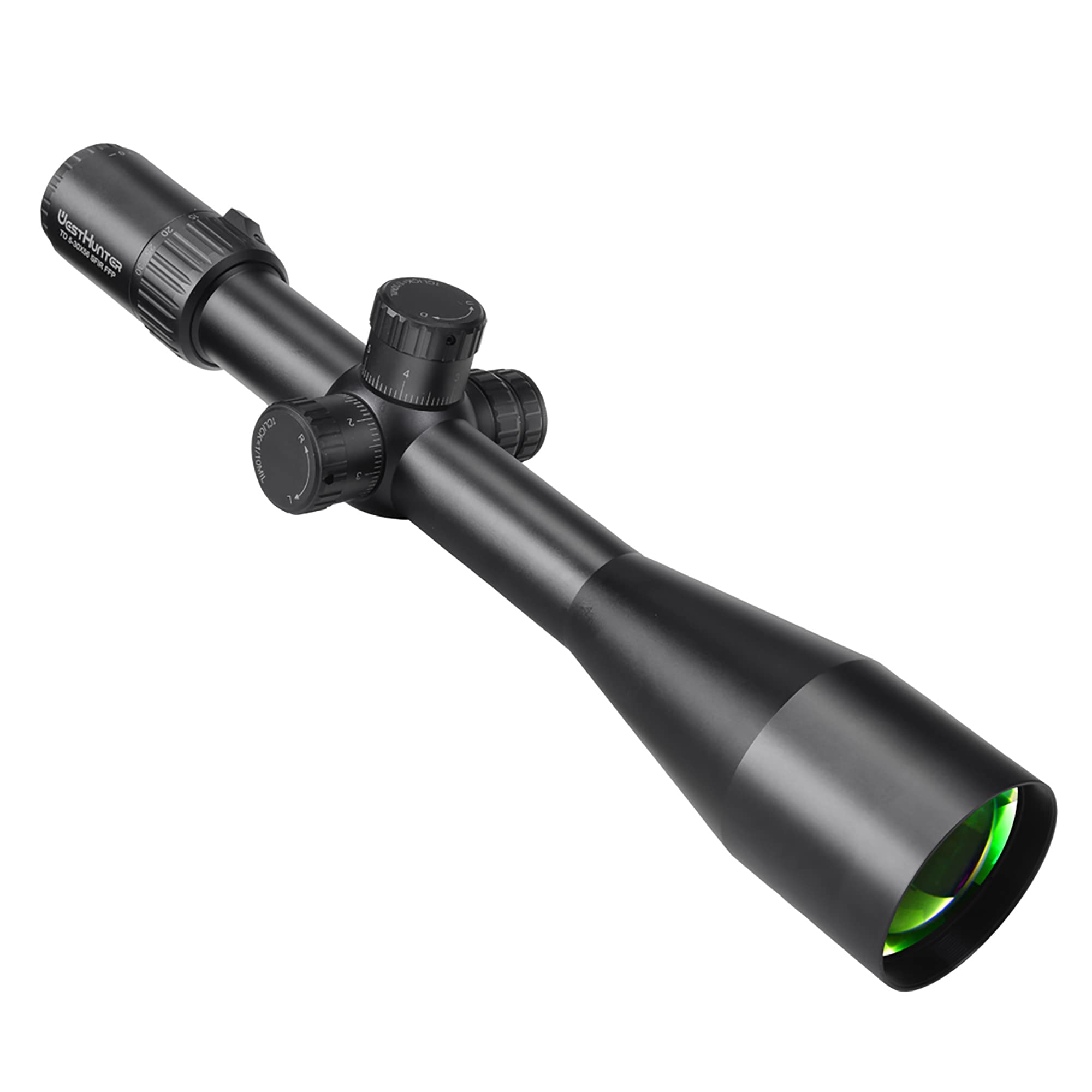 WestHunter Optics TD 5-30x56 SFIR FFP Precision Mirino Telescopico per Tiro di Competizione, Reticolo Illuminato a Primo Piano Focale 1/10 MIL, Tubo da 34mm con Torretta di Azzeramento Stop Zero