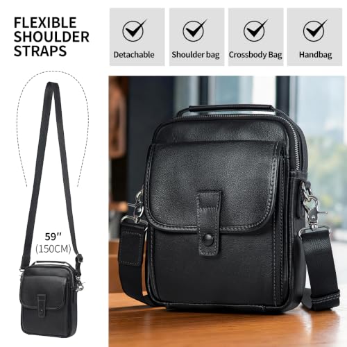 Image of Augus Genuine Leather Small Messenger Bag Crossbody