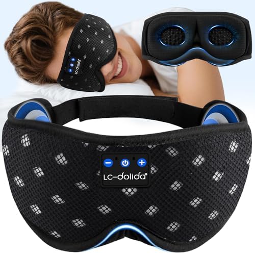 LC-dolida Bluetooth Sleep Mask Headphones for Side Sleeper, Total...