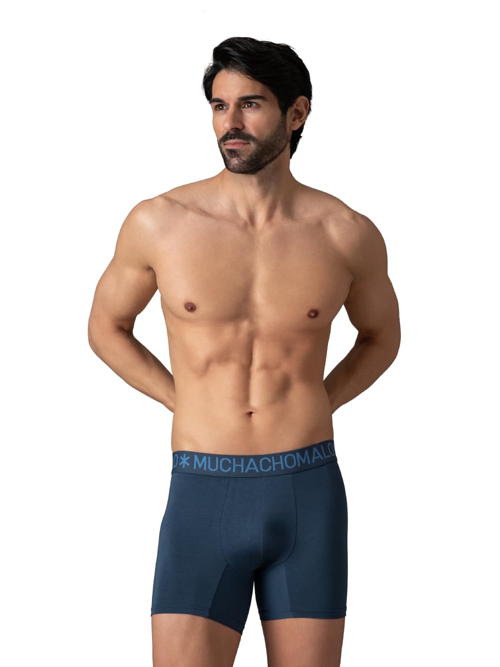Muchachomalo Uomo Boxer 3-Pack, Tinta Unita, bambù, Fascia Elastica