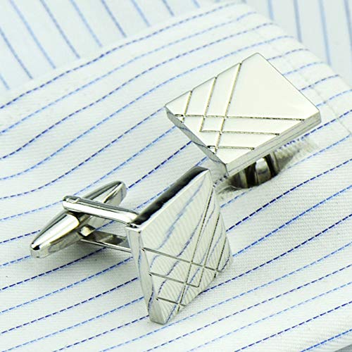 Mancuernillas para camisa de hombre en acero inoxidable miniatura 2
