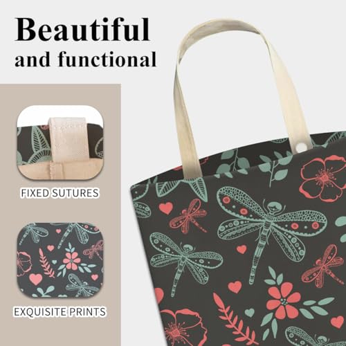 Image of Car Trash Can, Cute Car Trash Bag, Hanging Car Organizer and Storage Bag, Trash Bin for Car Accessories, Vehicle, Travelling, Camping Cute Dragonfly and Flowers