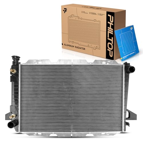 Image of PHILTOP CU1451 Engine Coolant Aluminum Radiator for1985-1996 Bronco 1985-1997 F-150, F-250, F-350 1988-1997 F-53 Motorhome Chassis, F-Super Duty (Replaces OEM 2 Row Core; w / 2-3 /8 in. Thick Core)