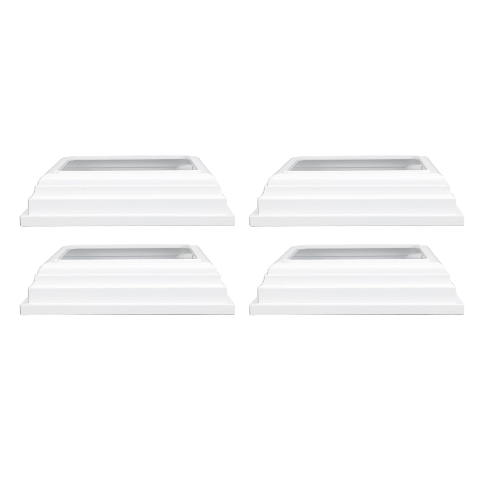 Bnineteenteam Faldones para Postes de Tipo Dividido, Fundas para Postes de PVC Blanco, Fácil Instalación para de 4x4, Cubiertas Duraderas para Cubiertas y Vallas, 4 Uds.