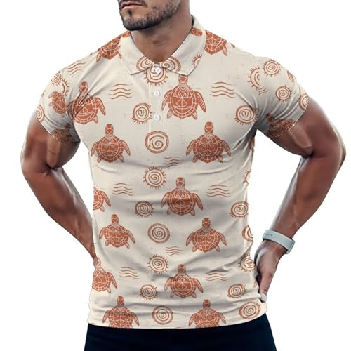 Polo de golf pour homme imprimé tortue vintage chic et confortable