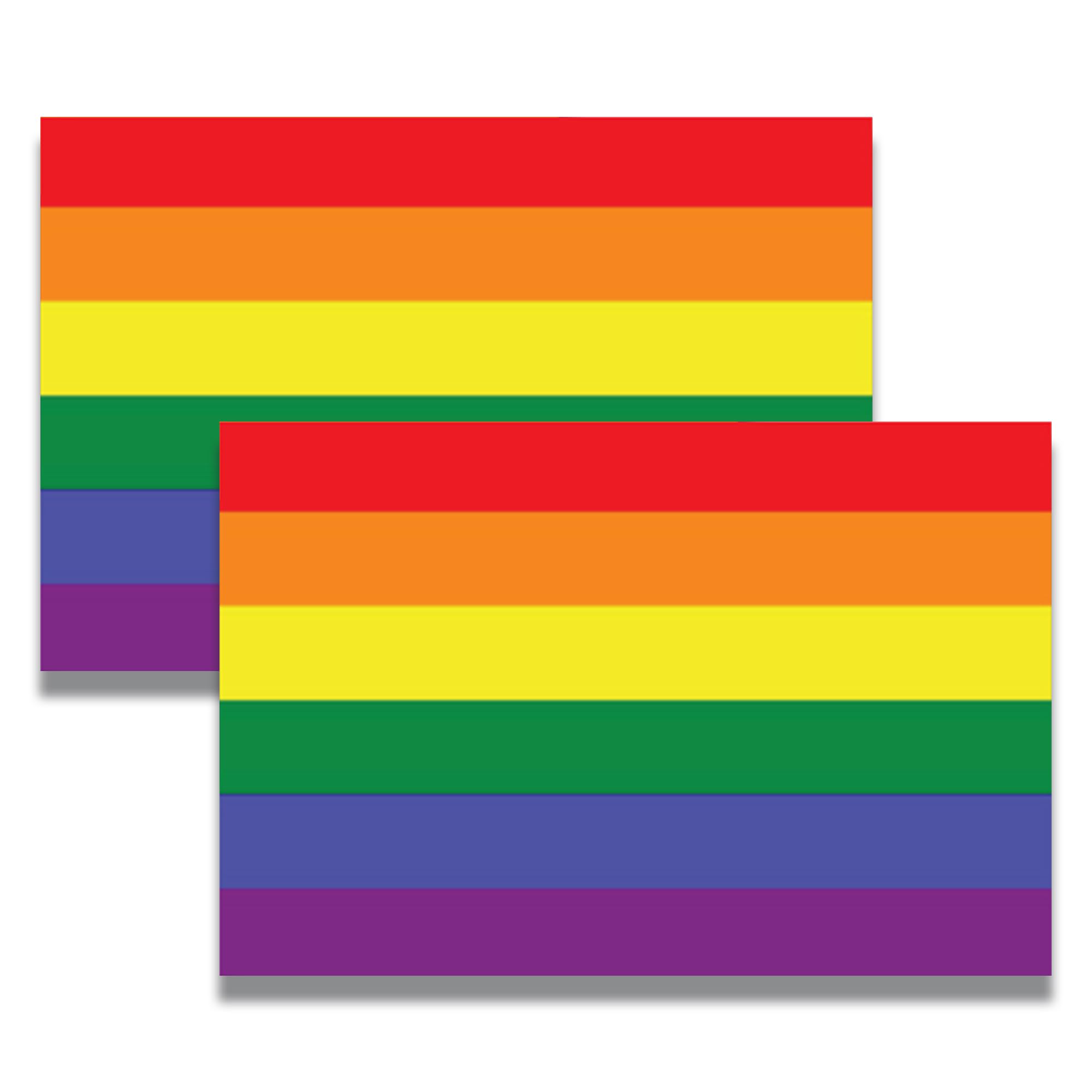 LGBTQ Rainbow Flag Car Magnet 4x6 Inch 2 Pack, Made in USA