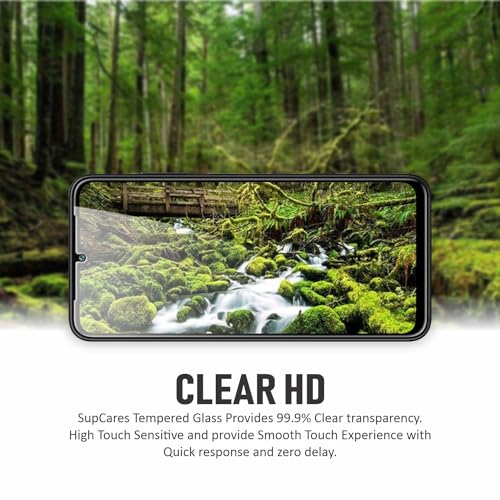 Image of SupCares Tempered Glass for Samsung Galaxy A05s 4G (6.7 Inch) With Installation Kit | Military-Grade Gorilla Screen Protector | Edge to Edge Coverage | Black