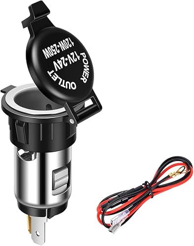 Miniatura 8 de CNAODUN Enchufe de encendedor de cigarrillos CC 12 V24 V toma de corriente de repuesto auxiliar con cubierta de arnés de cableado para automóvil,