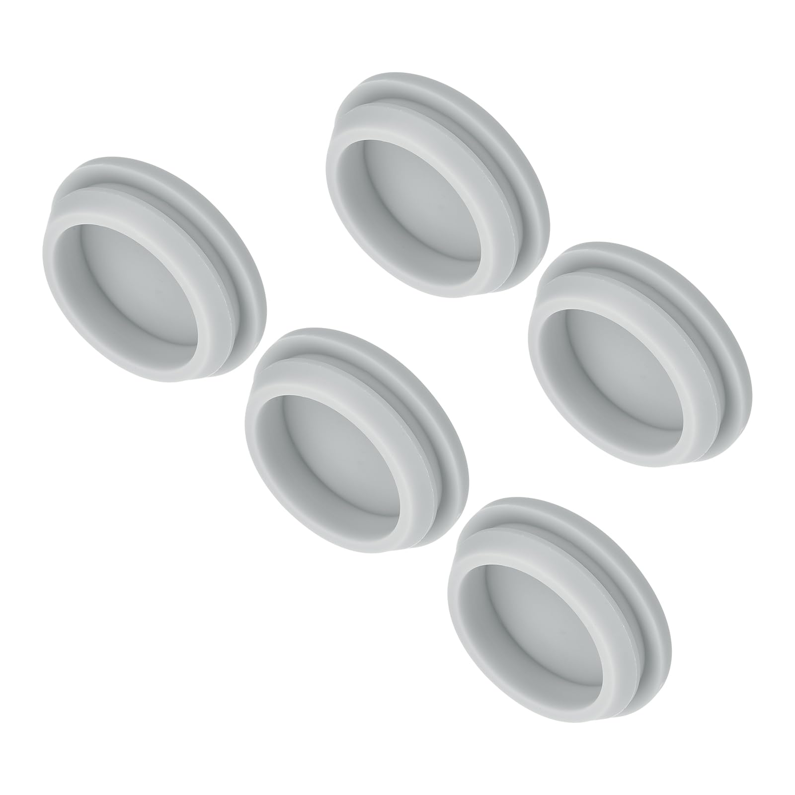 MECCANIXITY 5pcs Silicone Snap in Locking Hole Plugs,30mm/1.2 Inch Mounting Diameter Narrow Groove Width 2.5mm Panel Seal Cover Round for Kitchen Bulkheads Waterproof Sealing Plugs Grey