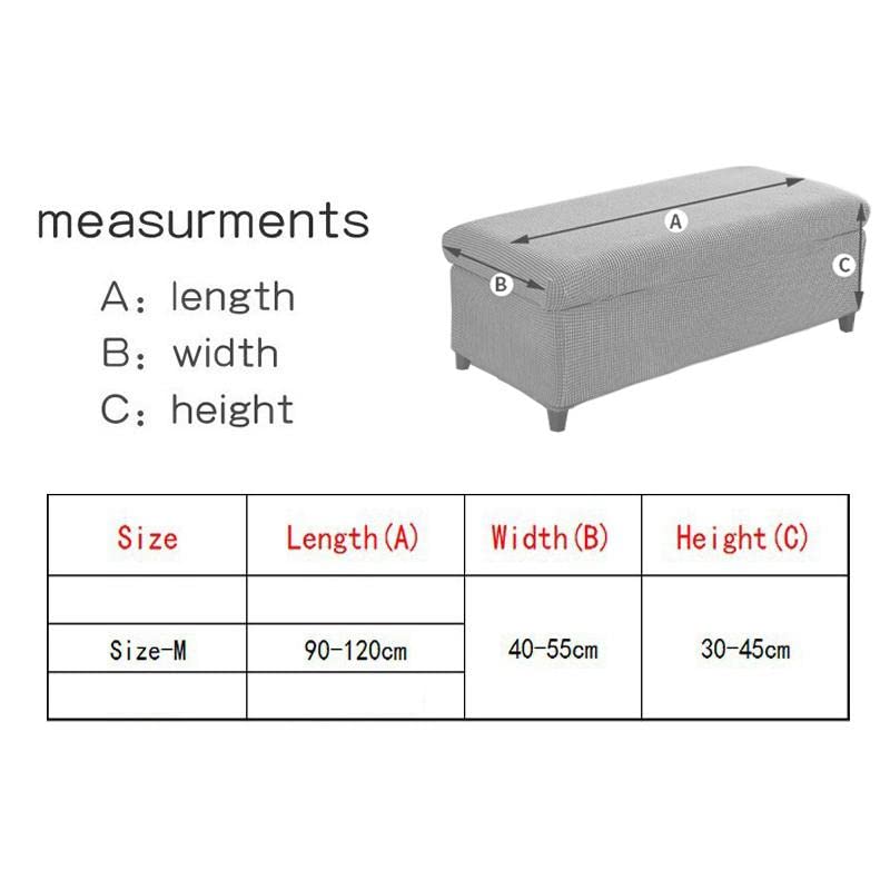 Housse rectangulaire ottoman gris foncé pour pouf de rangement lavable - 3