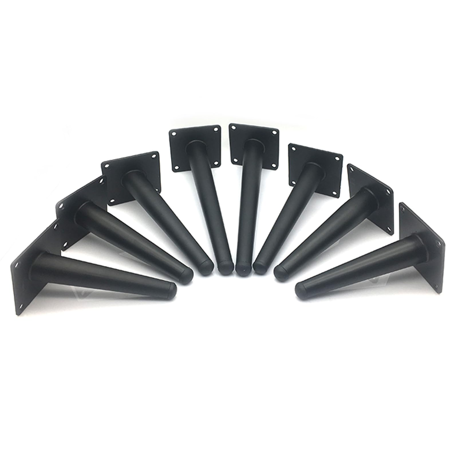 Generico Gambe per Mobili Ricambio Nero 4 Pezzi Supporto Piedini Conici per Tavolo in Ferro Vernice Spray Piedini per Divano Altezza: 10-72 cm Piedini per Mobile 55 cm/21,7"