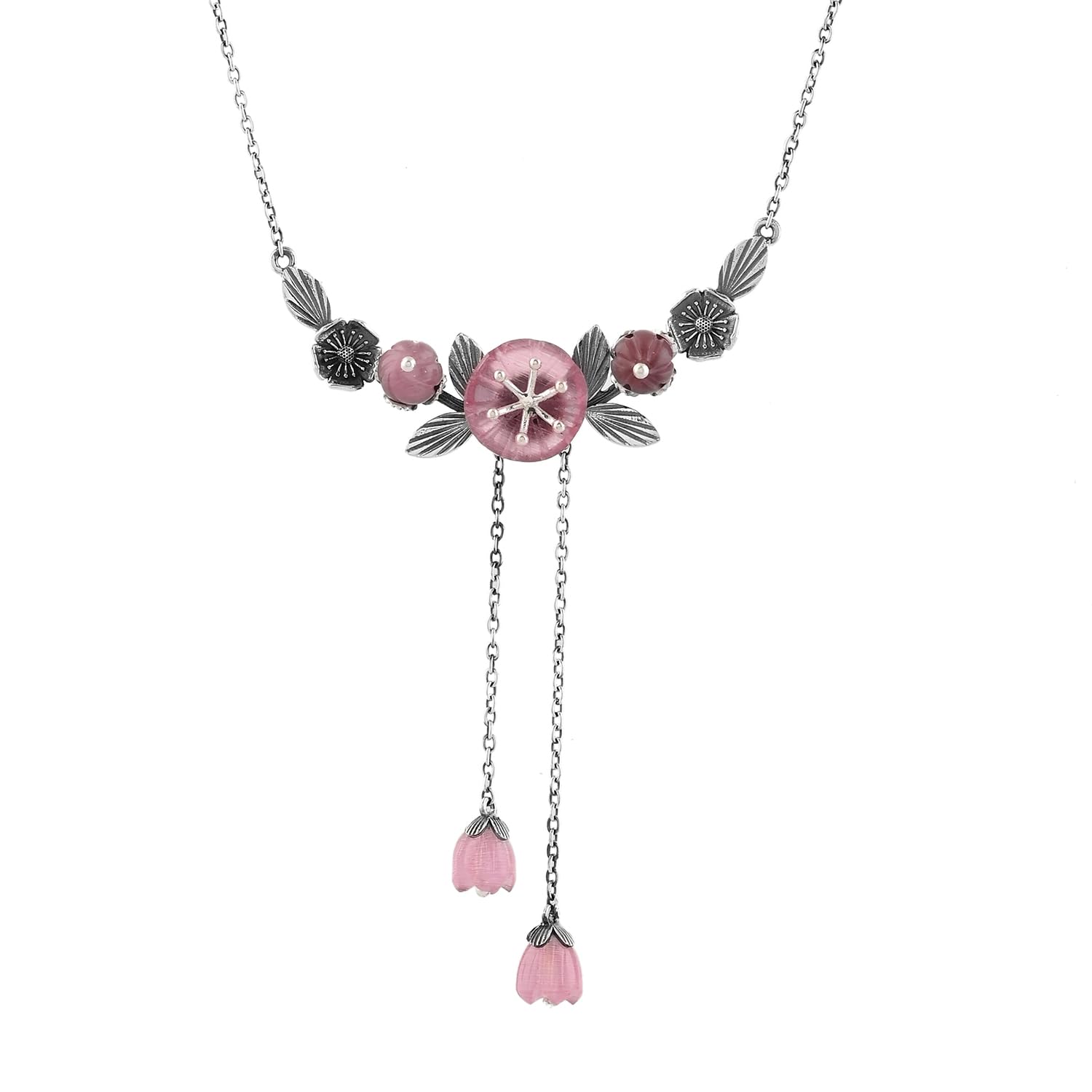 Bloom 925 Sterling Silver Misaki Necklace|Sterling Silver Necklace For Women|American Diamond|Party|Everyday|Festive|Gift For Women|-image-31