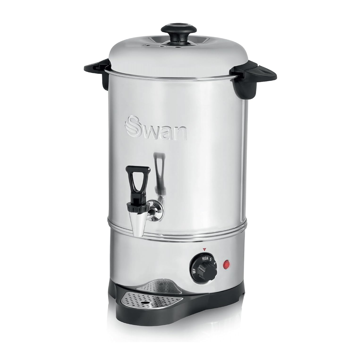 Swan 8L Tea Urn, Stainless Steel, Concealed Heating Element, Keep Hot Function, Drip-Free Tap, Ideal for Events and Catering, Stainless Steel, SWU8L