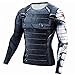 HIMIC E77C 3D Super Hero Close-Fitting Quick-Drying Elastic Sport Cosplay T-Shirt Long Sleeve (Large, Soldier Long 1)
