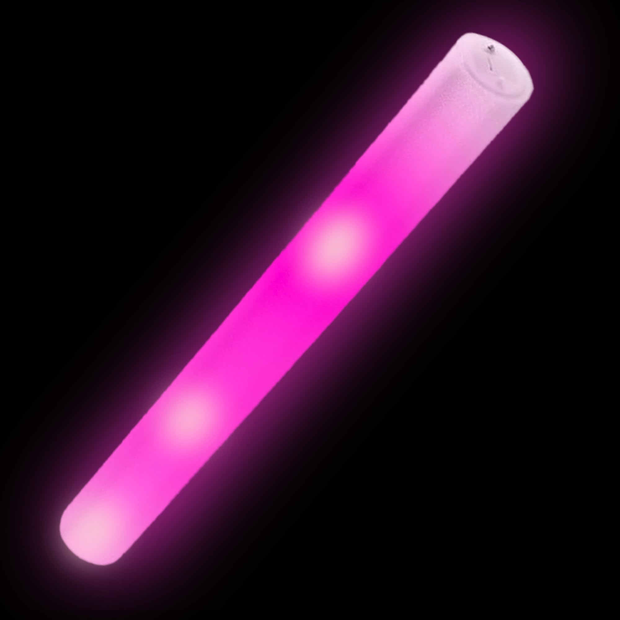 France Effect 250 Bâtons lumineux en mousse 48cm | Tap Tap mousse LED colorés, 3 modes de clignotement | Idéal pour les événements et fêtes (Rose)