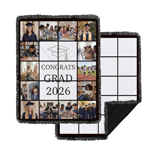 Amoyttn 2 Pack Sublimation Blanks Photo Blanket - 40x60 Inch 20 Panels Flannel Throw Blanket for Heat Transfer Customizable Picture Blanket White DIY Memory Gift for Family & Pets