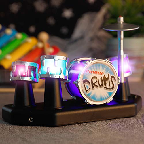Liberty Imports 3210B Finger Drum Set Electronic Mini Desktop Small Novelty Toy Desk Instrument Game With Sounds And Lights For Kids thumb #4