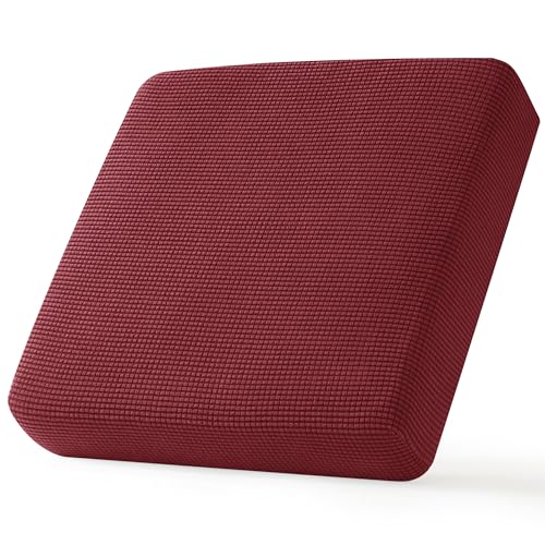 Image of Chunyi Jacquard Polyester Spandex Cushion Slipcover (Chair Cushion, Wine)