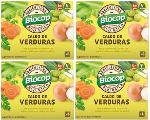 Caldo de Verduras en Cubitos, Sin Gluten, Vegano, Orgánico, 4 pack 6 uds.