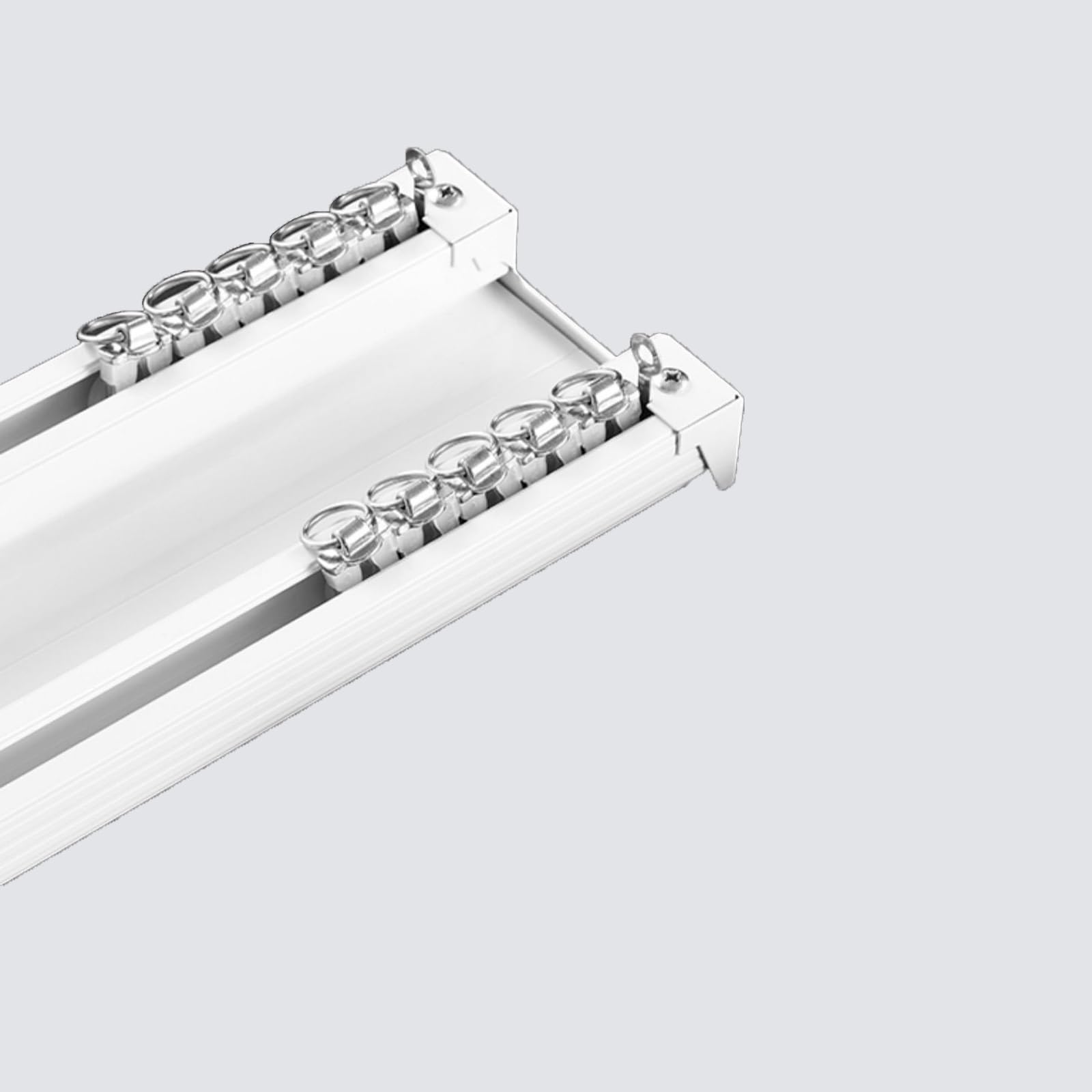 Jedal White Double Curtain Rail Ceiling/Wall Mount Curtain Rail System, Deluxe Conjoined Double Track, Heavy Duty Aluminium Ceiling Track For Curtains(,9.2Ft/2.8M)
