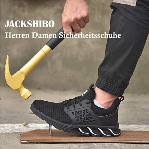 Foto von SUADEX Arbeitsschuhe Herren Sicherheitsschuhe Herren Damen Leicht S3 Schutzschuhe mit Stahlkappen Sportlich, schwarz 43 EU