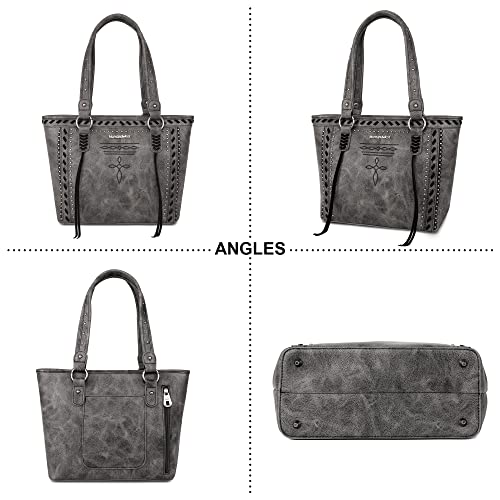 Image of Montana West Spiritual Collection Western Tote Bag for Women Vegan Leather Shoulder Handbag with Wallet
