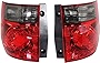 Evan-Fischer Tail Light Lens and Housing Compatible with 2003-2008 Honda Element Halogen Clear & Red Lens Set of 2 Passenger and Driver Side