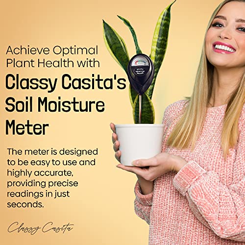 Classy Casita Soil Moisture Meter: Houseplant Care with eBook - Hydrometer Sensor For Plants - Essential Moisture Meter for Indoor & Outdoor Plants - Gardening Gadgets & Houseplant Accessories - White - Image 3