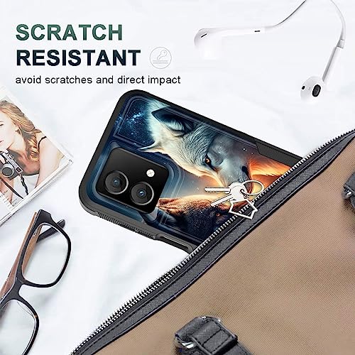 CICPLKSE for Moto G Stylus 5G 2023 Case,Dual Layer Heavy Duty Hybrid Shockproof Hard PC Soft Silicone TPU Bumper Protective Cover Case for Motorola Moto G Stylus 5G 2023,Two Wolves - image 4