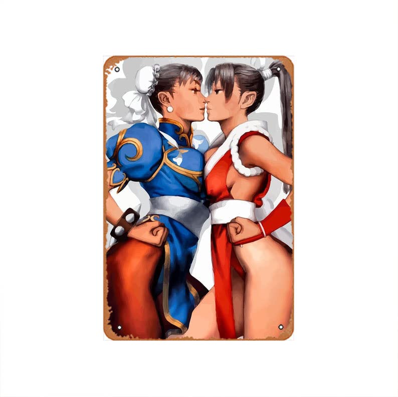 Vintage Tin Signs Suspect Chun Li & Mai Premium Poster Metal Signs Poster Wall Decor Design for Cafes Bar Pub Beer Club Wall Home Decor 8x12inch
