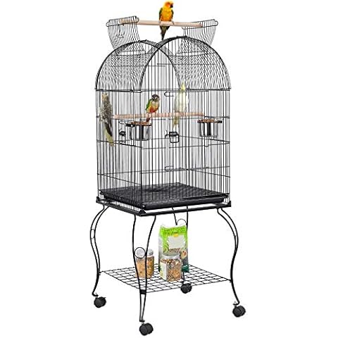 Yaheetech Jaula de Pájaros con Ruedas y Techo Abierto Cover