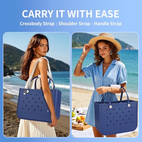 Strap for Bogg Bag Accessories,Adjustable Bag Straps with Shoulder Pad for Original Bog Beach Tote,Comes with Handle Wrap,Metal Screw Buttons and Replacement Buttons3