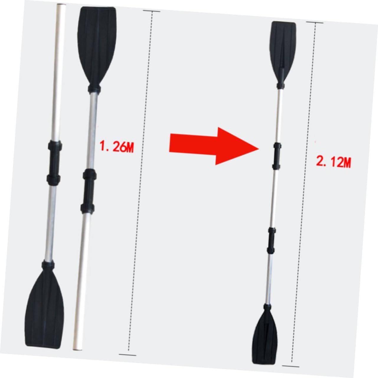 TOYANDONA Pagaie de Kayak Double Extrémité 210 Cm Alliage D’Aluminium Détachable Légère Solide Pagaie Bateau pour Kayak Radeau Navigation de Plaisance en Plein Air