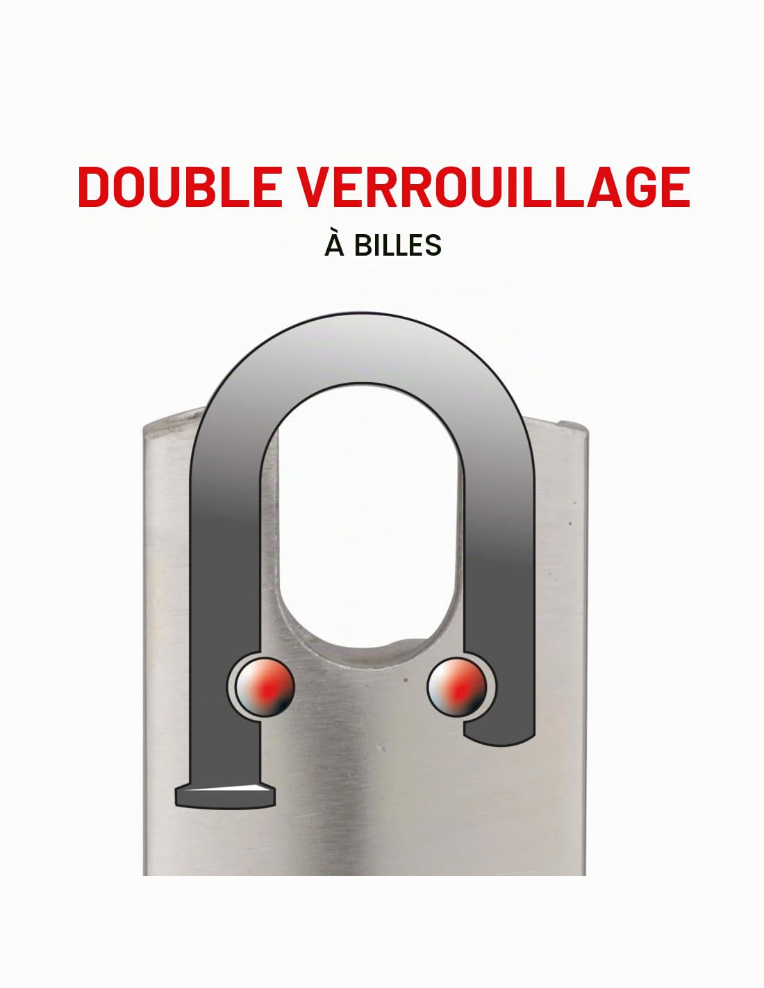 THIRARD - Cadenas à Clé Marinox - 60 mm - Inox - Anse Protégée - Pour Extérieur et Milieu Humide - Double Verrouillage - 2 Clés Acier Incluses - Très Haute Sécurité