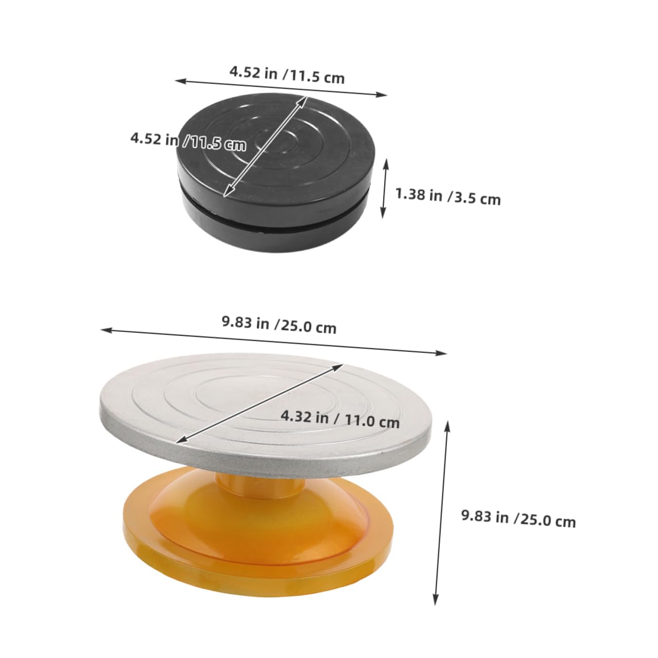 ULTECHNOVO Plato Giratorio Manual para Pasteles 25cm de Metal y Plástico