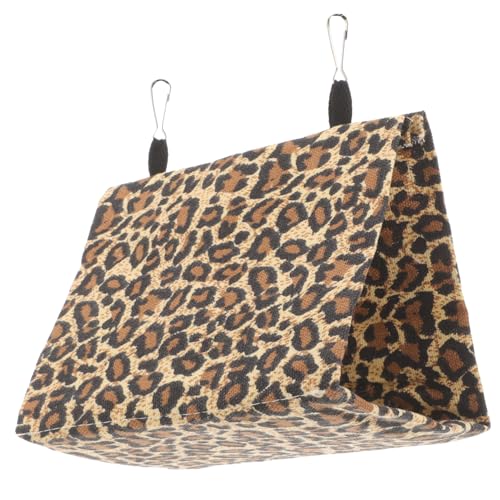Abaodam Hanging Hamster House Bed for Small Animals Leopard Print Warm Nest for Guinea Pigs Squirrels and Rats Cozy Cage Accessory